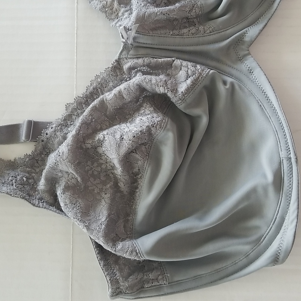 LILYETTE u/w bra gray US 38G Lace Trim Bra. Minimizer, Underwire New - Picture 2 of 3